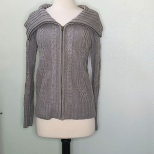 Liz Claiborne Grey Zip Up Cardigan